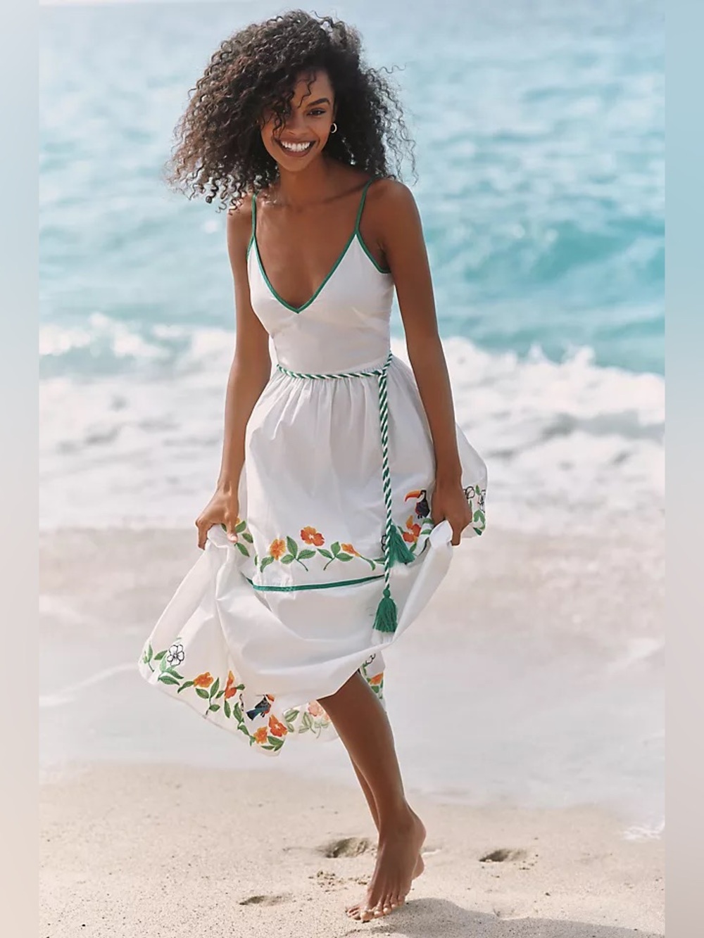 Celandine Embroidered Midi Dress Anthropologie NWT Size M
